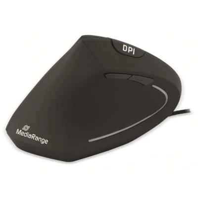 Image de MediaRange Souris Ergonomique 6 Boutons avec capteur Optique pour gaucher Noir