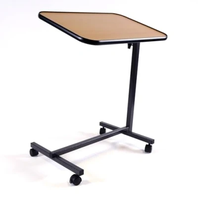 Image de Table de lit d&#039;alité HMS Vilgo TA3909 piètement en H, Grand plateau réglable 2 roulettes à freins