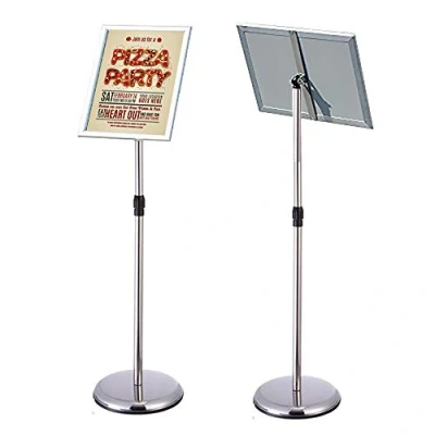Image de Newzealkids Présentoir sur pied， Support pour Affiche，Porte Affiche A4,Support de signe en alliage d&#039;aluminium，Enseigne piédestal réglable, mariage / événement d&#039;entreprise (argent)