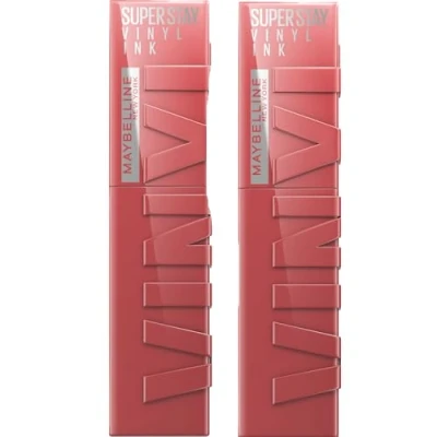 Image de Maybelline New York SuperStay Vinyl Ink Teinte à Lèvres Couleur 35 Cheeky Effet Vinyle Brillant et Lumineux Durée Jusqu&#039;à 16h Formule Sans Transfert 2 Rouges