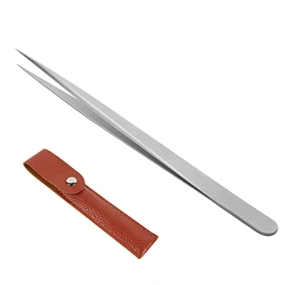 Image de Pince Extension de cils à épiler pour Extensions Bouts Pointus Droit et Courbé Nipper Professionnel en Acier Inoxydable Brucelles Précision (LM 02)