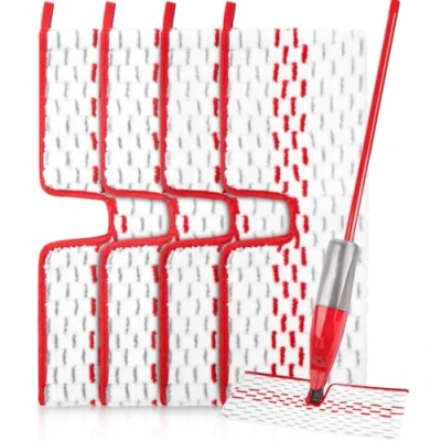 Image de Bixury 4 Pièces 2 en 1 Réutilisable Tampons Microfibre pour Vileda Spraymax Mop Lavable Coussin de Nettoyage Serpillière Recharge Microfibres Tous Types sols
