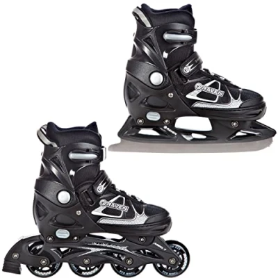 Image de Roller, Patin à Glace, Spirit Taille Ajustable et modulable RAVEN Noir 37 au 40 Version 2 en 1