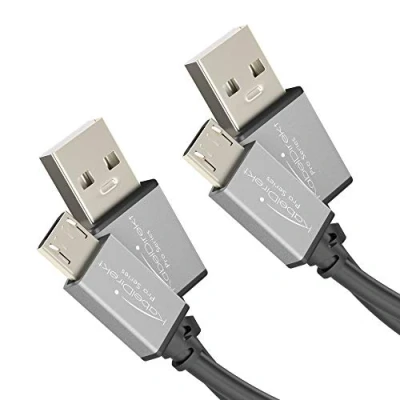 Image de KabelDirekt Câbles Micro USB 2.0 2X 1m (câbles de données et Chargement High Speed, conviennent pour Les Smartphones tablettes avec USB, Noir/Space Grey) Pro Series