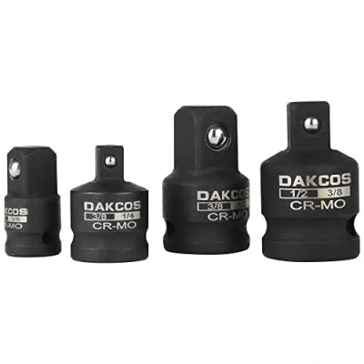 Image de DAKCOS 4 PC Adaptateur Douille pour Impact Réducteur clé cliquet à chocs 1/4&quot; 3/8&quot;, 3/8&quot; 1/4&quot;, 1/2&quot;, 1/2&quot; CR MO