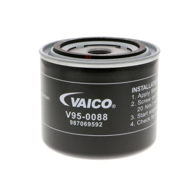 Image de VAICO V95 0088 Filtre à huile 3/4 16 UNF Qualité originale avec un clapet de non retour vissé VOLVO: V40 Break, V70 I, 850 Break