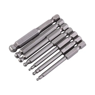 Image de Embouts de Tournevis, 7Pcs 1/4 &#039;&#039; Embout Tournevis à Billes Magnétiques Tige Hexagonale Vissage Long H2/H2. 5/H3/H4/H5/H6/H8