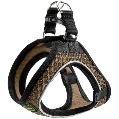 Image de HUNTER Harnais HILO COMFORT pour petits chiens avec maille et éléments réfléchissants, Marron, XS