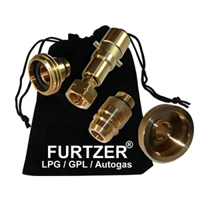 Image de Furtzer LPG GPL Autogas Tankadapter Acme/Dish/EURONOZZLE/BAJONETT Gasflaschen Propangas Lang Adapter mit Stoffbeutel by