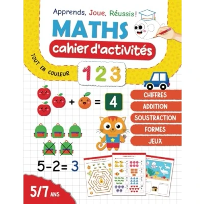 Image de Maths Cahier d&#039;Activités GS vers CP: Découvrir, Jouer et Apprendre avec Graphisme, Calculs, Formes, Couleurs, Chiffres, Addition Soustraction, ... Puzzles, Découpage Collage Bien Encore!
