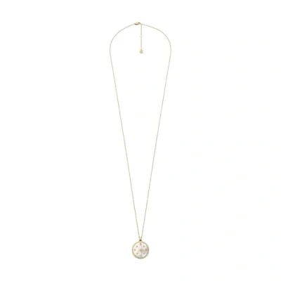 Image de Fossil Collier à pendentifs ronds en acier inoxydable doré avec fermoir mousqueton pour femmes