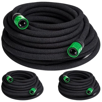 Image de GARDEBRUK® 3x tuyau d&#039;irrigation microporeux 15m 1/2&#039; répartiteur en T 2 raccords surface sous terre jardin fleurs plantes goutte à