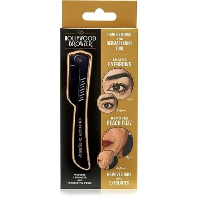 Image de Hollywood Browzer Dermaplaning Visage Lame Noire pour Hommes et Femmes Pochette de Protection Façonnage des Sourcils Élimination Poils Superflus Exfoliation