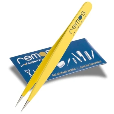 Image de REMOS Pince à échardes acier inoxydable 9.5 cm pointe fine jaune