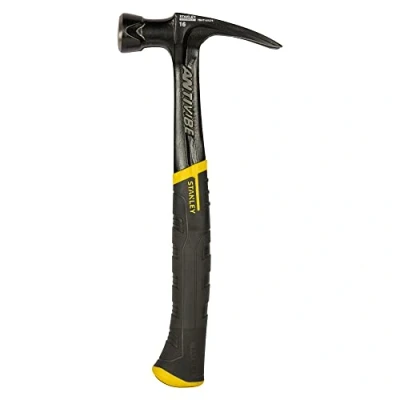 Image de Stanley FMHT1 51276 Marteau Arrache Clous Forgé Droit Anti Vibration 450G Tête Compacte Zone De Frappe Plus Large Grip Dérapant