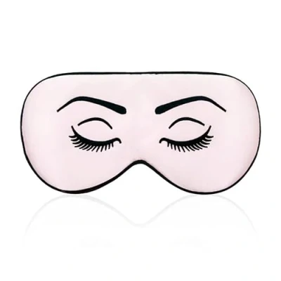 Image de townssilk Masque de sommeil 100 % soie avec sangle réglable confortable et très doux Motif Cils effrayants