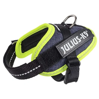 Image de Harnais IDC Power, Taille: Baby 1, Jeans denim à bord Jaune Fluo