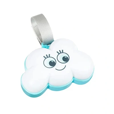 Image de Badabulle Veilleuse Bébé Musicale &amp; Lumineuse Nuage, Ultra Nomade, Petite qui S&#039;accroche au Lit, parc…, Lumière Douce, 15 Berceuses Bruits Blancs Intégrés, Arrêt Automatique 30min