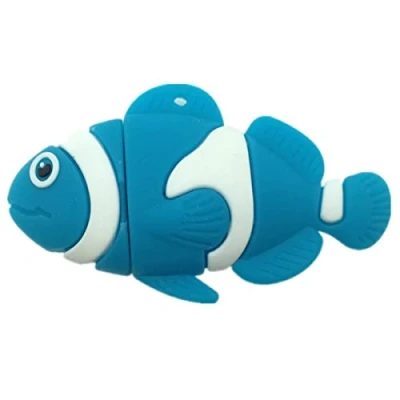 Image de Ulticool Poisson 8 GB USB Clé Flash Drive Go Mémoire Stick Stockage de Données Aquarium ou la Mer Tuba Plonger Bleu et Blanc