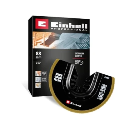 Image de Original Einhell lame de scie plongeante bi métal avec revêtement titane Ø 88 mm (finition PTFE, denture métallique, fonction changement rapide, convient pour les outils multifonctions)