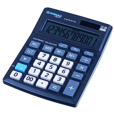 Image de Donau Tech Office K DT5121 01 Calculatrice de Bureau avec Affichage 12 Chiffres 137 x 101 30 mm Noir