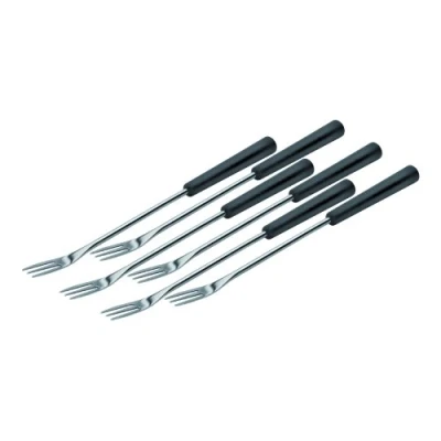 Image de Kuhn Rikon 32039 Fourchette Fondue au Fromage/Viande Synthétique/Acier Inoxydable Argent/Noir 26,5 x 1,5 cm 6 Pièces