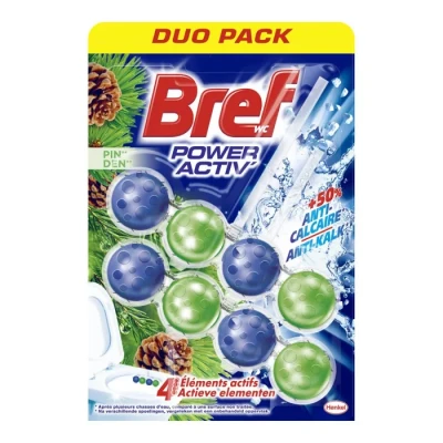 Image de Bref WC Power Activ&#039; Boost Pin 2 Blocs (2x50g) Produit Nettoyant Anti calcaire Mousse Nettoyante