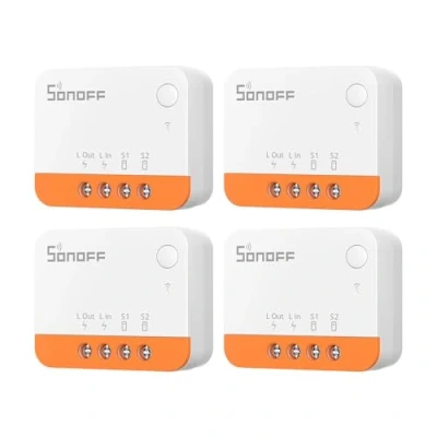 Image de SONOFF ZBMINIL2 ZigBee Interrupteur Intelligent (Aucun Fil Neutre Requis), 6A/1440W, 2 Way Smart Switch, Compatible avec Alexa, Google Home, Home Assistant, Hub Requis (4 Pack)