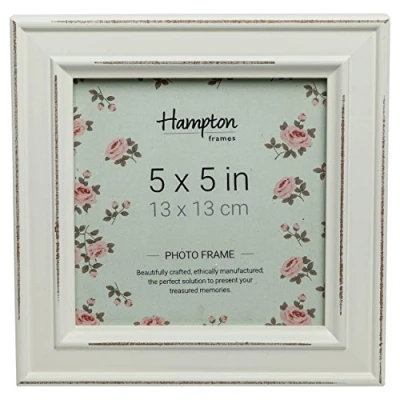 Image de Hampton Frames Paloma PAL301955W Cadre Photo carré en Verre Blanc 13 x cm