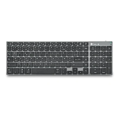 Image de NGS Fortune BT Clavier Multi appareils sans Fil Rechargeable, Bluetooth 5.0, portée de 10 mètres, AZERTY français, Noir.