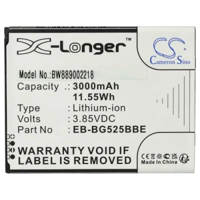 Image de vhbw 1x Batterie Remplacement pour Samsung EB BG525BBE, GH43 05060A téléphone Portable (3000mAh, 3,85V, Li ION)
