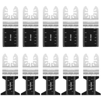 Image de LEILUO Lot de 10 lames multi outils bi métal universelles pour clous en bois compatibles avec DeWalt Makita Ryobi et plus encore