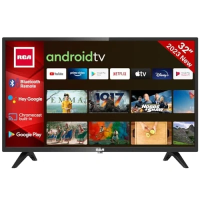 Image de RCA RS32H2 Android Smart TV 32 Pouces (80 cm) avec Google Assistant, Chromecast, Netflix, Prime Video, Play, Youtube, Disney+, WiFi, télécommande BT Microphone, Triple Tuner