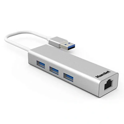 Image de Hamlet XHUB330LAN station d&#039;accueil USB 3.2 Gen 1 (3.1 1) Type A Argent Neuf