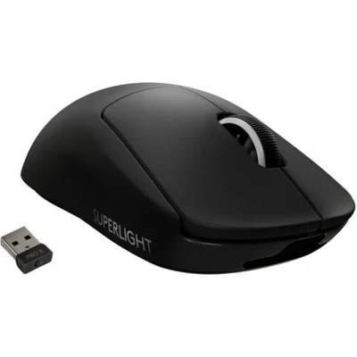Image de Logitech G PRO X SUPERLIGHT Souris Gaming sans Fil, Capteur HERO 25K, 25 600 PPP, Ultra Léger avec 63g, 5 Boutons Programmables, Batterie Longue Durée, PC/Mac Noire