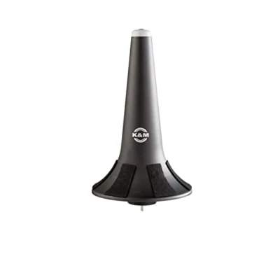 Image de K&amp;M 15244 Cône pour bugle Noir Plastique caoutchouté avec bande de feutre à monter sur support ou quatre pieds