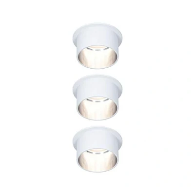 Image de Paulmann 933.85 93385 Gil LED Rond à 3 Niveaux avec Spot encastrable en Aluminium brossé intensité Variable x 6 W 2700 K Coin, Blanc Mat/Fer, 3er