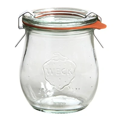 Image de Weck Tulipano Lot de 12 Pots 220 ML avec Un Couvercle 60 mm, Le Joint et Les Clips sont Inclus, en Verre, Transparent