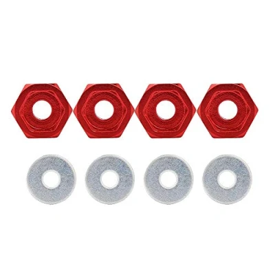 Image de 4PCS métal RC moyeu hexagonal de roue adaptateur 12mm à 17mm pour HSP 1/10 camion véhicule(Red)
