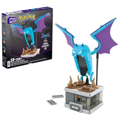 Image de Mega Pokémon Coffret Construction Mini Motion avec Figurine Articulée Nosferalto, Ailes Mobiles, Hauteur 13 Cm, 313 Pièces, À Collectionner, Jouet Enfant, A Partir De 7 Ans, HTH72