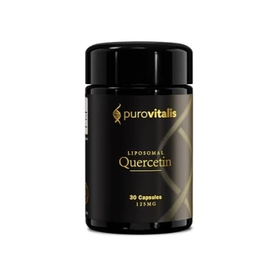 Image de PUROVITALIS Quercétine liposomale 125 mg, 30 portions (30 gélules végétaliennes), anti âge de haute pureté, supplément antioxydant
