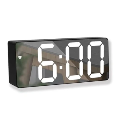 Image de Reveil Numerique avec Temperature,Horloge Numérique Grand écran LED Horloge Digitale a Pile/USB Réveil Luminosité Réglable Murale 2 Alarmes, 12/24H, Fonction Snooze
