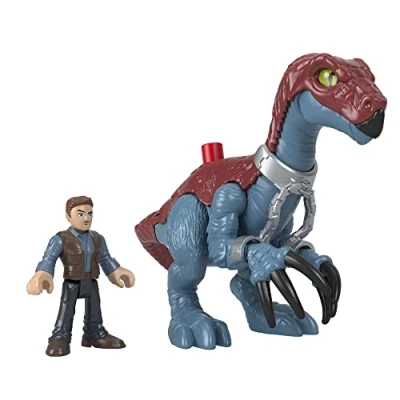 Image de Fisher Price Imaginext Coffrets de Personnages Jurassic World, Figurines articulées avec Therizinosaurus et Owen, Jouet Enfant, à collectionner, Dès 3 ans, GVV63
