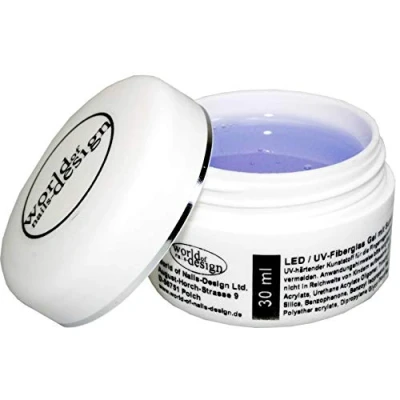 Image de World of Nails Design gel en fibre de verre LED/UV, transparent à viscosité épaisse, avec protection solaire tant que à,1 phase, qualité supérieure, 30 ml