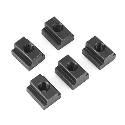 Image de Lot de 5 Ecrous à Rainure en T M8/M10 Ecrou Filetage avec Finition Oxyde Noir Écrous Slot Acier Écrou Rainurer Table Serrage pour Connecter d&#039;autres Pièces (M8)