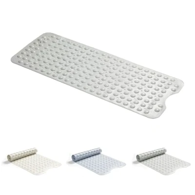 Image de Good Nite Tapis de Bain antidérapant Extra Large avec ventouses pour Un sûr, Anti moisissure, Lavable en Machine, Dos Caoutchouc Doux épais, 101 x 40 cm, Gris