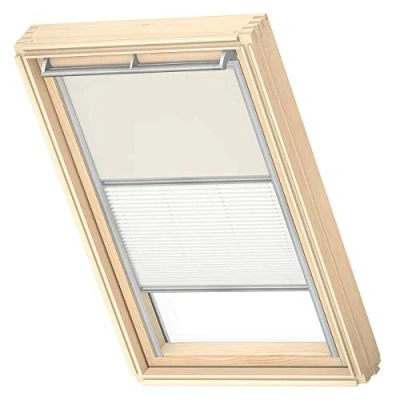 Image de VELUX Original Store Duo Occultant et Tamisant, Cadre Argenté, MK06, Beige Clair