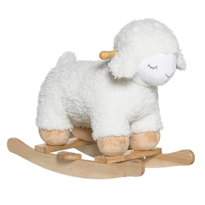 Image de Bloomingville Cheval à Bascule en Forme de Mouton, Blanc, Polyester, l 65 x H 48 34 cm