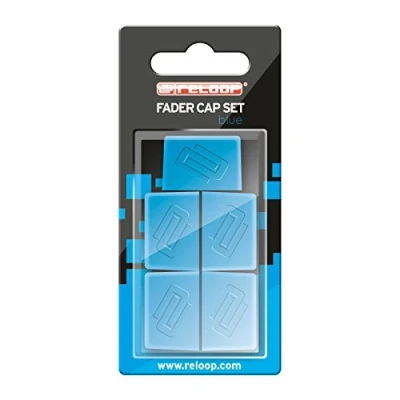 Image de Reloop Fader Cap Set blue 5 Caps, revêtement en caoutchouc pour une bonne prise main, Compatible avec la plupart des mixeurs et contrôleurs de DJ, bleu