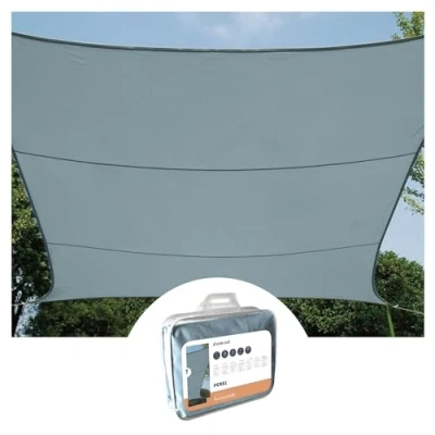 Image de Perel Voile d&#039;ombrage, Hydrofuge, 2 x 3 m, 160 g/m², Polyester, rectangulaire, Gris Clair